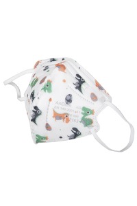 copertina di Mascherine FFP2 small ( pediatriche ) confezione da 20 pezzi tg Small Bianca - Fantasia dinosauri