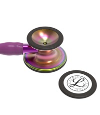 copertina di Littmann Cardiology IV 6205 stetofonendoscopio Prugna, Testina con finitura arcobaleno,connettore viola e archetto nero